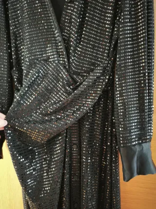 Vestido Zara lentejuelas negro M