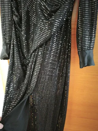Vestido Zara lentejuelas negro M