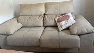 Sofá 2 plazas beige tela