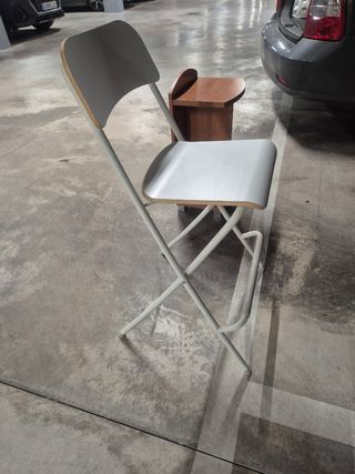 Taburete alto cocina blanco madera