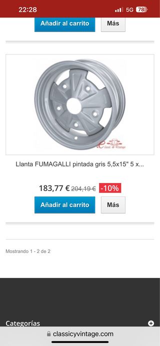 Llantas VW Escarabajo