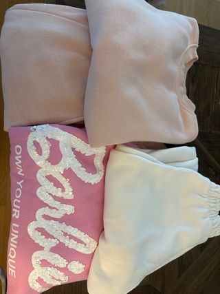 Lote chándal Zara beige y rosa talla 10