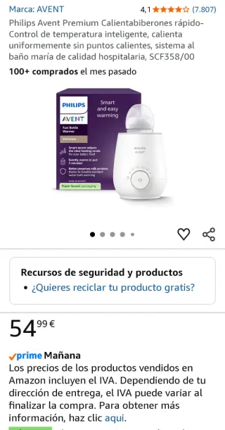 Calentador Biberones Philips Avent Blanco