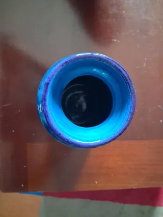 Jarrón Bitossi Azul y Verde Cerámica