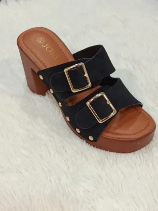 Sandalias JOIA negras y marrones con hebillas
