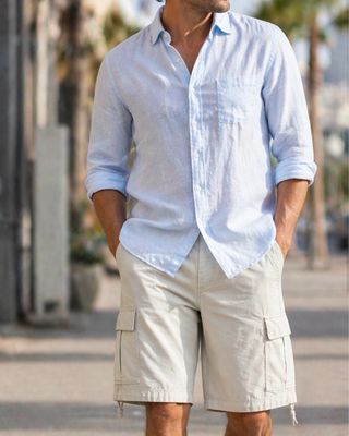 Bermuda Cargo Adidas Beige Talla L