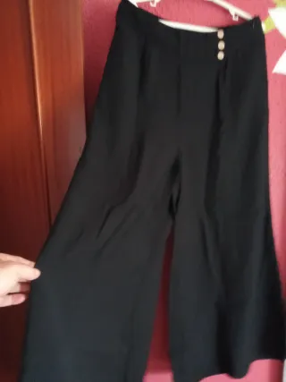 Falda pantalón ancha elegante negra