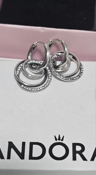 Pendientes Pandora Aro Circonitas Plata