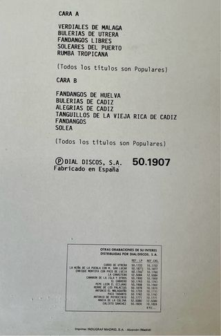 Vinilo El Turronero / Camarón de la Isla