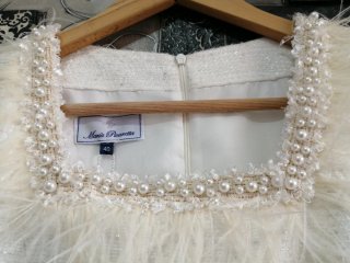 Vestido Blanco María Picaretta Perlas
