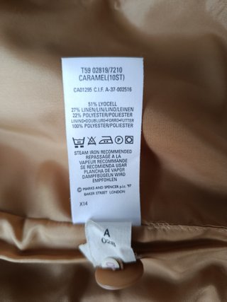 Chaqueta manga corta camel talla M