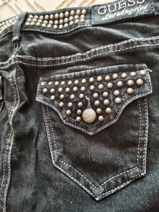 Falda tejana negra con tachuelas - Guess T.29 =39