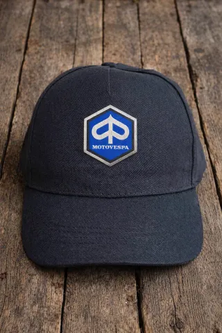 Gorra Vespa Logo Azul Negra