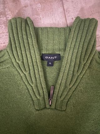Jersey GANT verde cuello abierto Talla XL