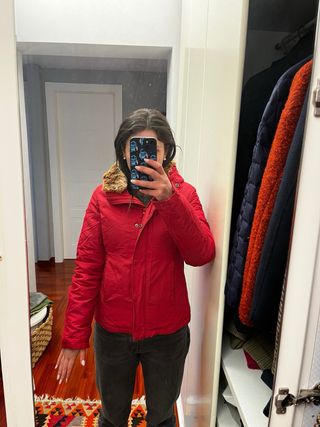 Woolrich Giacca Rossa con Cappuccio