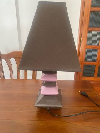 Lámpara de mesa cerámica y tela. Tengo dos