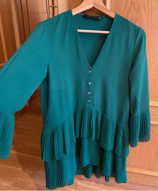 Vestido verde Zara Talla S