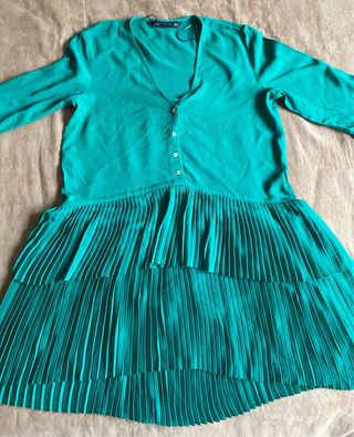 Vestido verde Zara Talla S