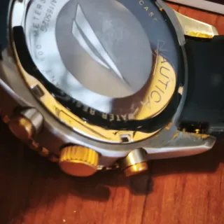 Orologio Nautica Uomo Nero e Oro