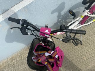Bicicleta Denbike infantil rosa y blanca