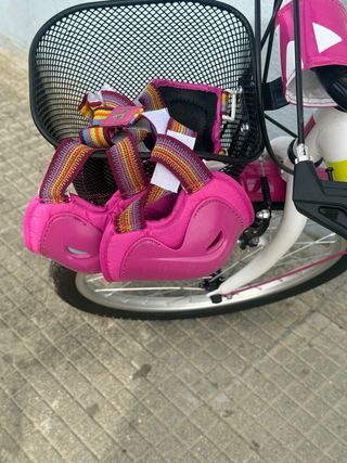 Bicicleta Denbike infantil rosa y blanca