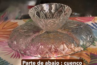 Fuente Vintage de cristal tallado 2 posiciones