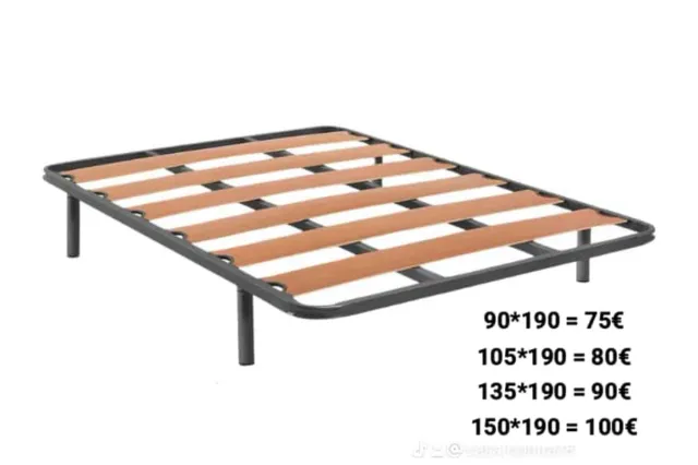 Somier metálico con láminas de madera