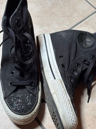 Converse All Star Donna Nere Glitter