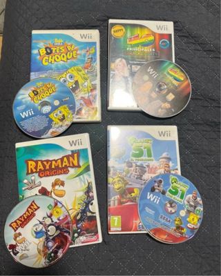 Pack 4 Juegos Wii: Spongebob, Rayman, Karaoke
