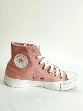 Converse caña alta rosa y blanco