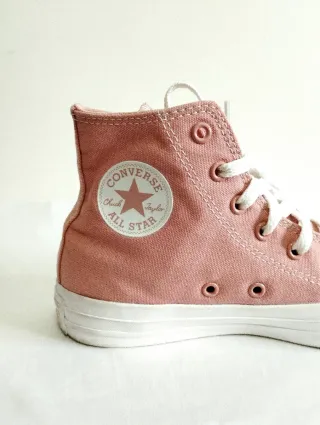 Converse caña alta rosa y blanco