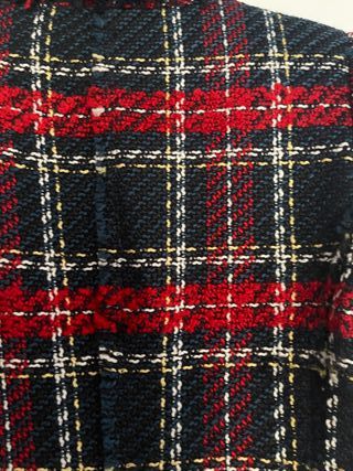 Blazer Tweed Zara Cuadros Azul y Rojo - Impecable