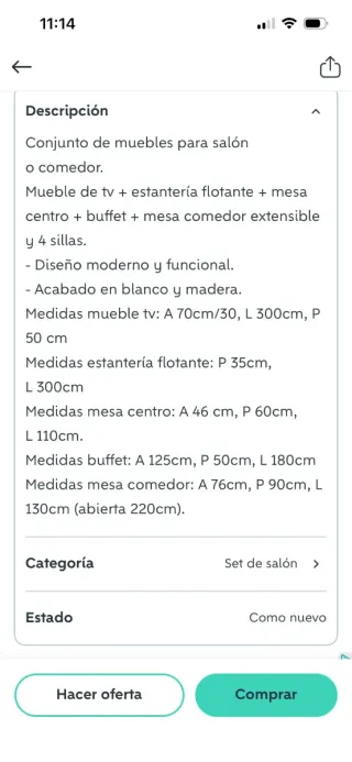 Mueble de comedor completo