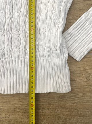 Ralph Lauren White Cable Knit Cardigan