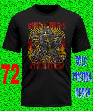 9 GUNS N ROSES CAMISETA HEAVY ROCK MUSICA TEXTALLA
