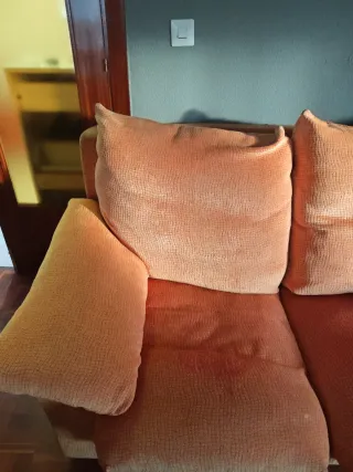 Sofá de 2 plazas en tela naranja