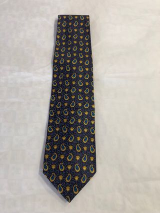 Corbata Gianni Versace Seda Azul y Oro