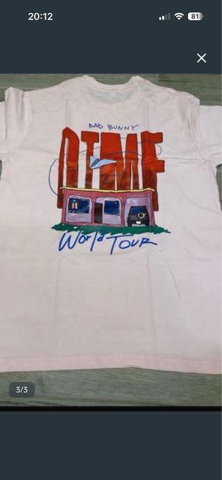 Camiseta Bad Bunny World Tour Talla M