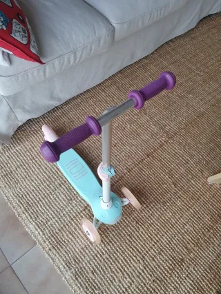 Patinete 3 ruedas Oxelo turquesa/rosa luz