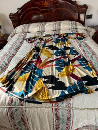 Vestido maxi estampado multicolor