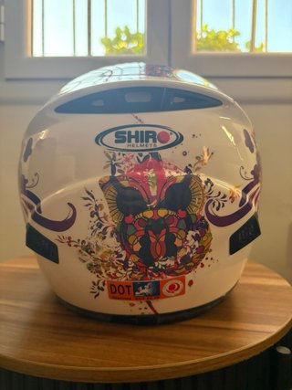 Casco SHIRO blanco y rojo