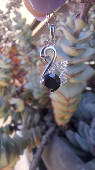 Collar Cisne Moissanita Plata 925