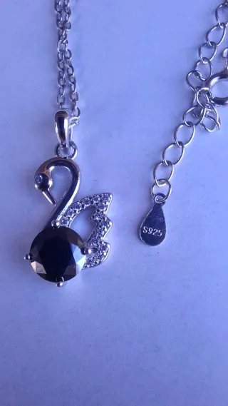 Collar Cisne Moissanita Plata 925