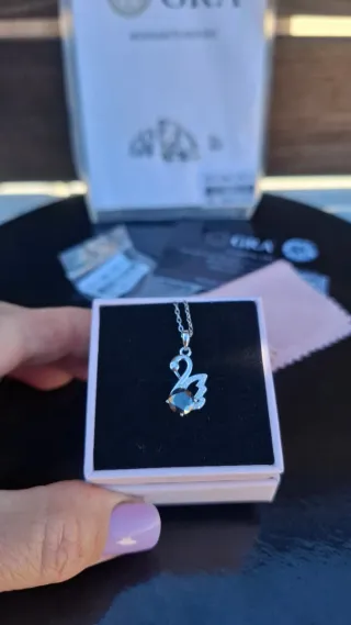 Collar Cisne Moissanita Plata 925