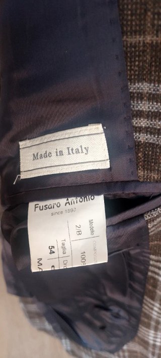 Chaqueta Italiana Fusaro Hombre Marrón/Gris