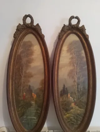 Coppia Quadri Antichi Paesaggi