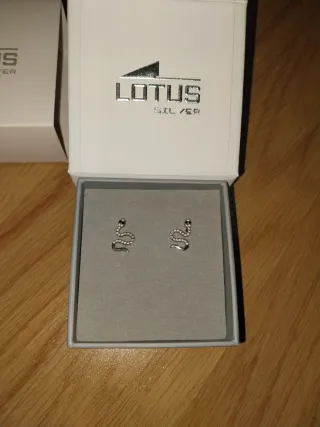 Pendientes Lotus Plata Serpiente Sin Estrenar