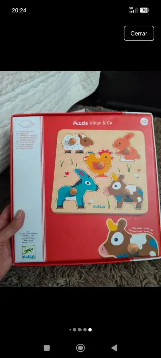 Puzzle Madera Animales Djeco 12 Meses