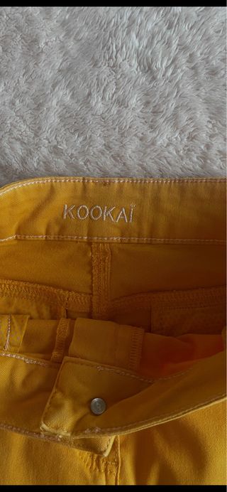 Falda Kookai Algodón Amarilla Talla M