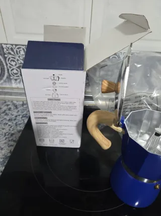 Cafetera Italiana Expreso 6 Tazas Azul